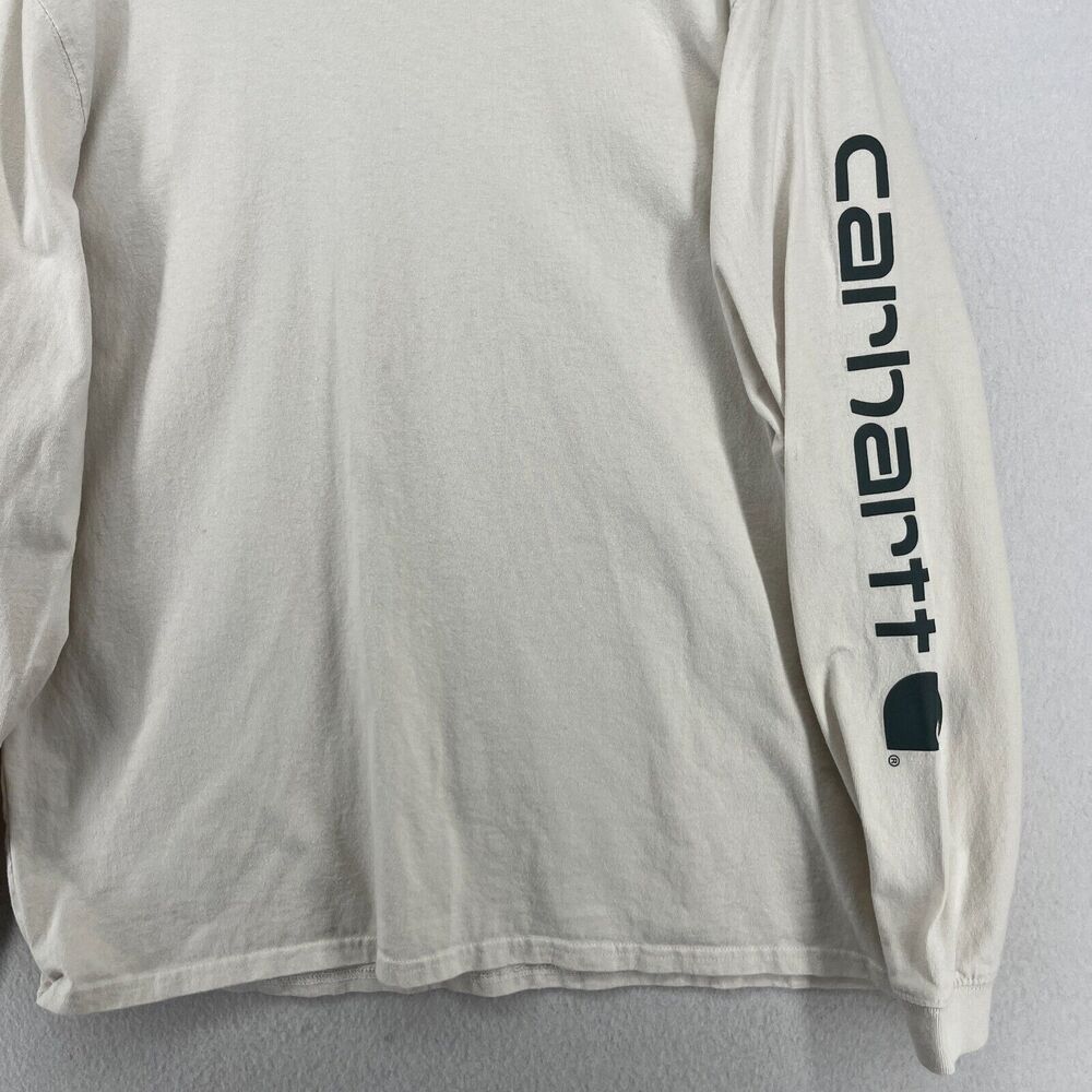 CARHARTT Shirt Boys XL 16-18 Loose Fit Heavyweight Long Sleeve Cotton Beige - Picture 7 of 14
